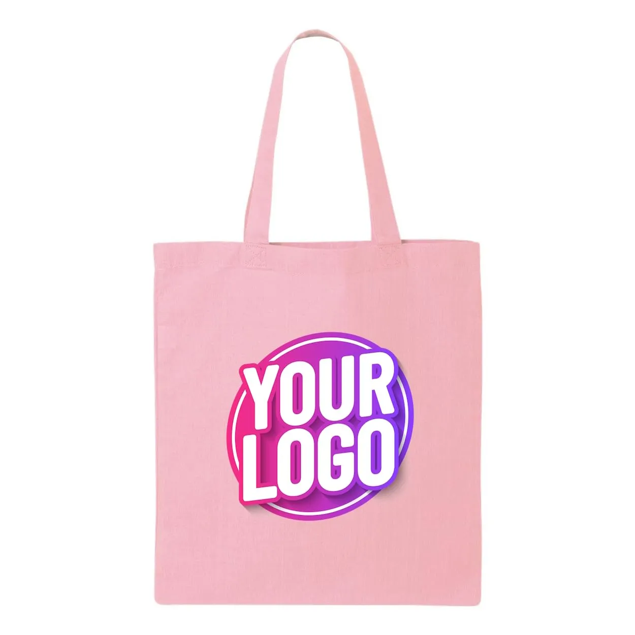 10 | 50 | 100 Pack Custom Tote Bags, Bulk Custom Logo Tote Bag, Personalized Company Logo Bags, Reusable Bags, Custom Bags for Business (Promotional Light Pink, 1 Bag)