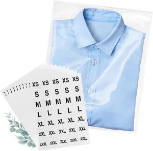 100 Count T Shirt Bags, Cellophane Bags Clear Poly Bags Plastic Bags For Packing Clothing Self Sealing Bag With10 Pcs Size Stickers (12 * 16)