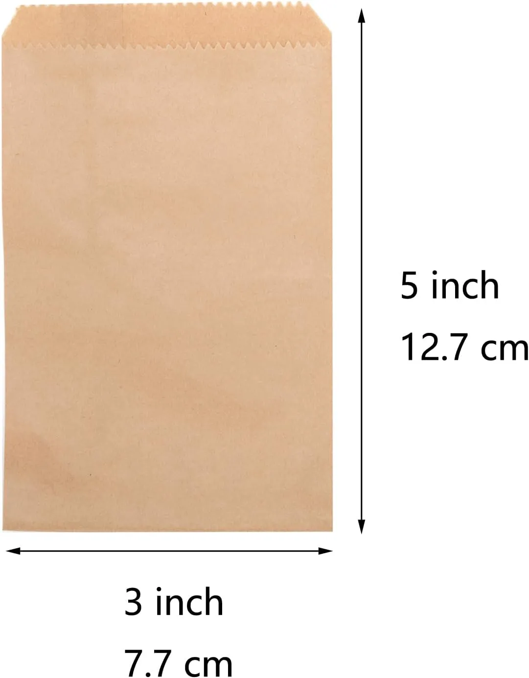 100-pack 3x5 Inches Mini Size Natural Kraft Paper Bags for Bakery Cookies Treats Snacks Popcorn Small Gift bag