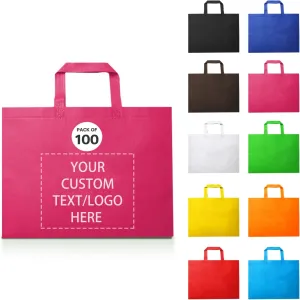 100 Reusable Shopping Bags custom bags with logo-Ideal for Company Promotions, commercial advertising,grocery bags