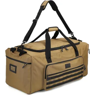115L Extra Large Gym Duffle Bag for Men Women with Shoes Compartment Heavy Duty Tactical Sports Duffel Bag Big Football Baseball Basketball Soccer Hockey Team Equipment Bag, Brown
