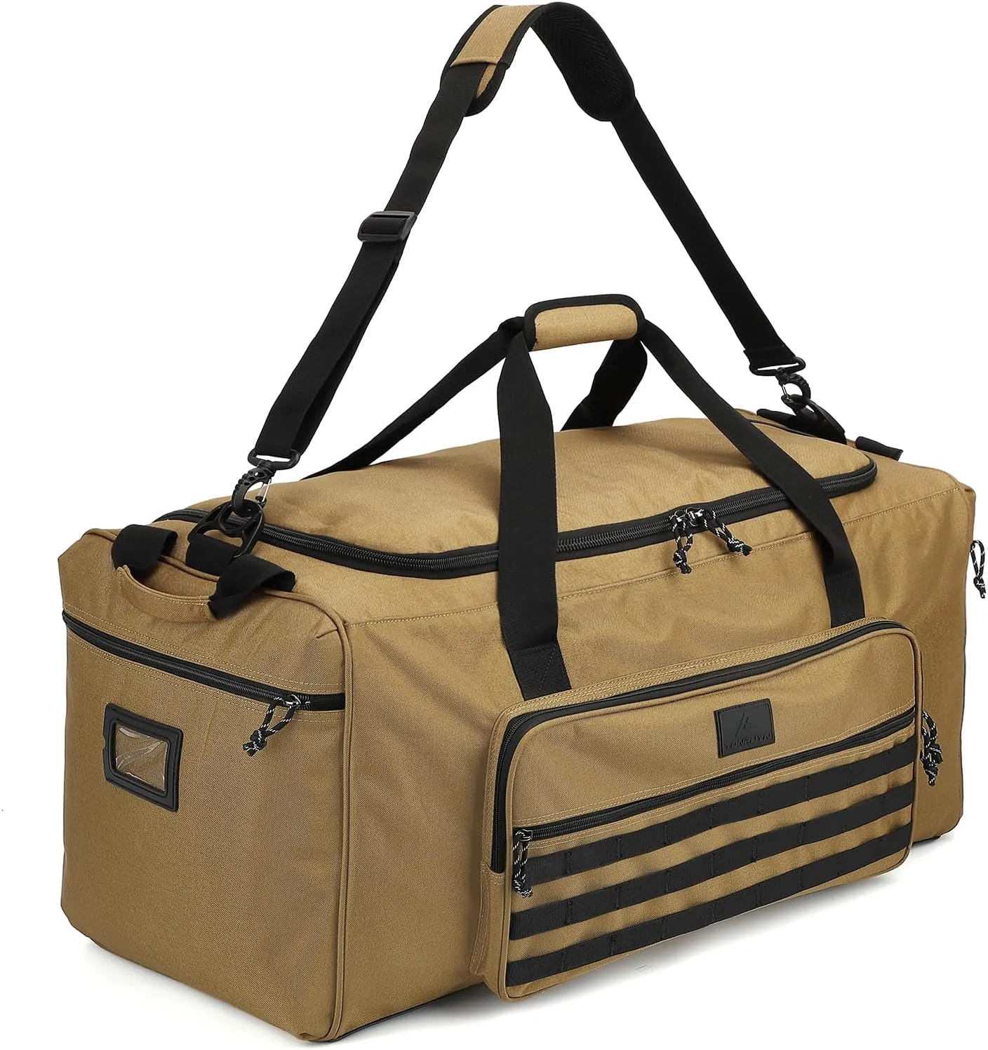 115L Extra Large Gym Duffle Bag for Men Women with Shoes Compartment Heavy Duty Tactical Sports Duffel Bag Big Football Baseball Basketball Soccer Hockey Team Equipment Bag, Brown