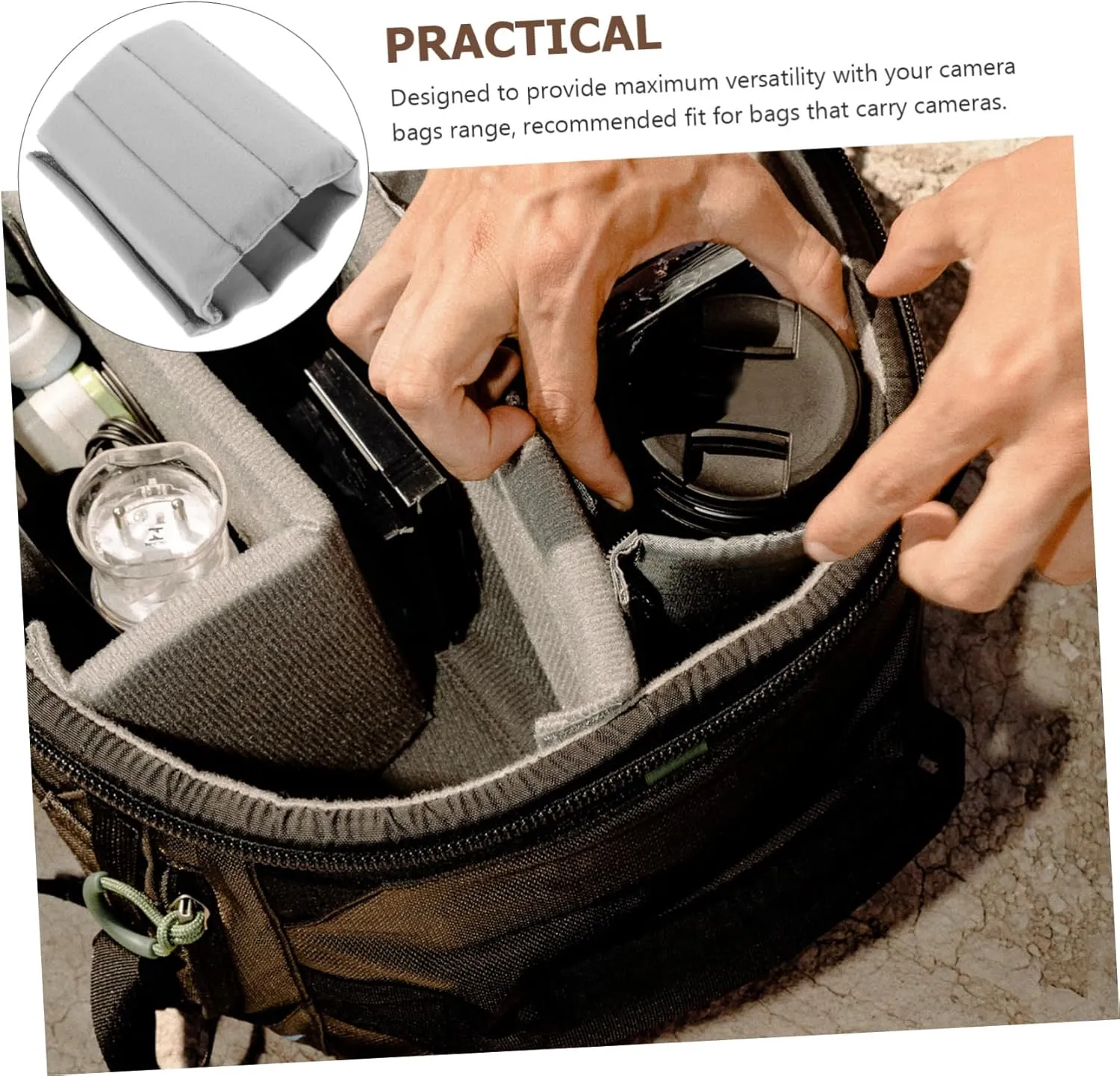 2pcs Camera Bag Divider Camera Insert Bag Camera Bag Padded Dividers Bag Divider Organizer Insert