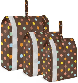 3 Set Packing Cubes Luggage Packing Organizers Colorful Polka Travel Packing Storage Bags for Suitcase Travel Accessories