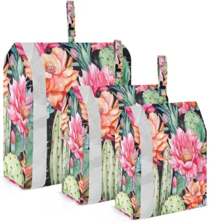3 Set Travel Packing Cubes Lightweight Foldable Cactus Flowers Luggage Bags Organizers for Travel Accessories Travel Essentials