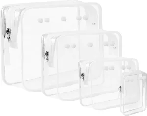 4 packs Clear Bogg Bag Pouches for Bogg Bag Accessories Clear Beach Tote Storage Travel Cosmetic Organizer (White)