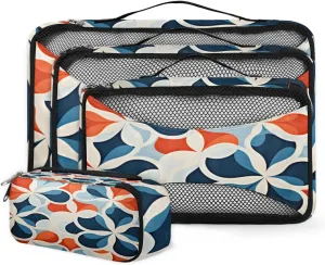 4 Set Packing Cubes for Suitcases, Travel Essentials for Carry on Luggage, Cute Flowers Suitcase Organizers for Clothes Shoes Toiletries Travel Accessories in 4 Sizes - Magical Flowers