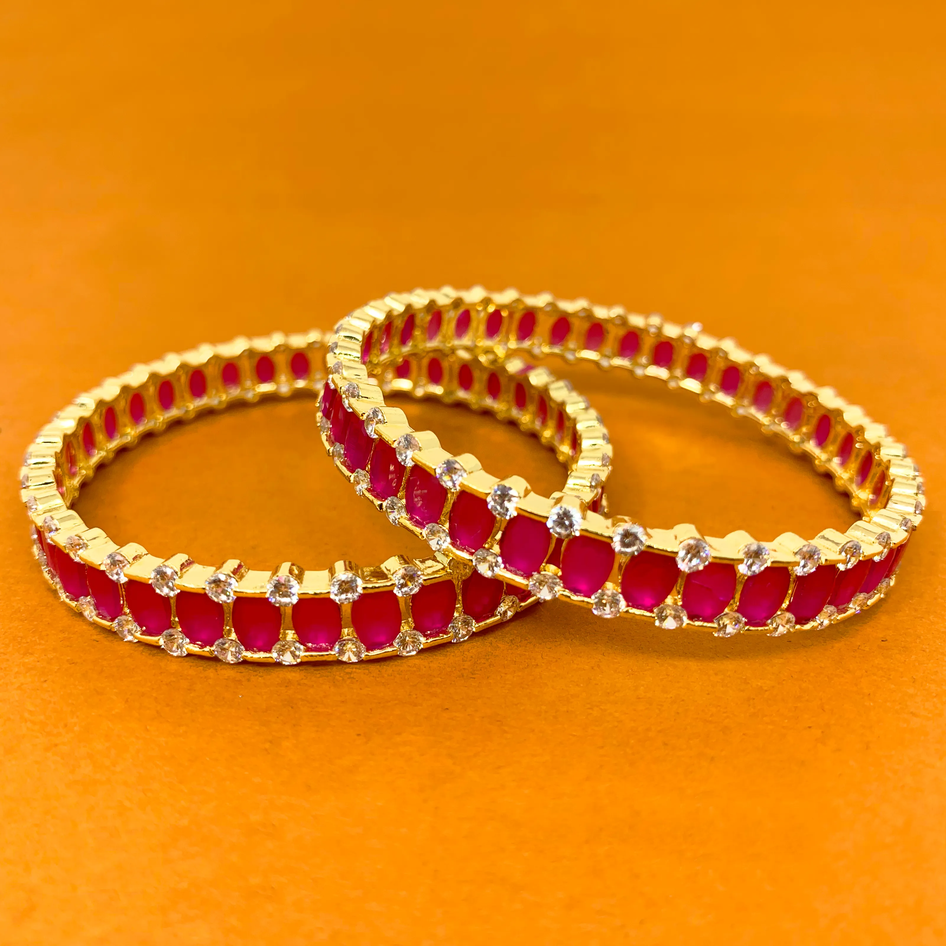 American Diamond & Semi-Precious Stone Bangles (Design 28)