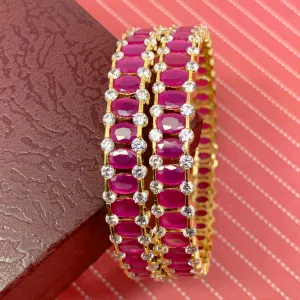 American Diamond & Semi-Precious Stone Bangles (Design 28)