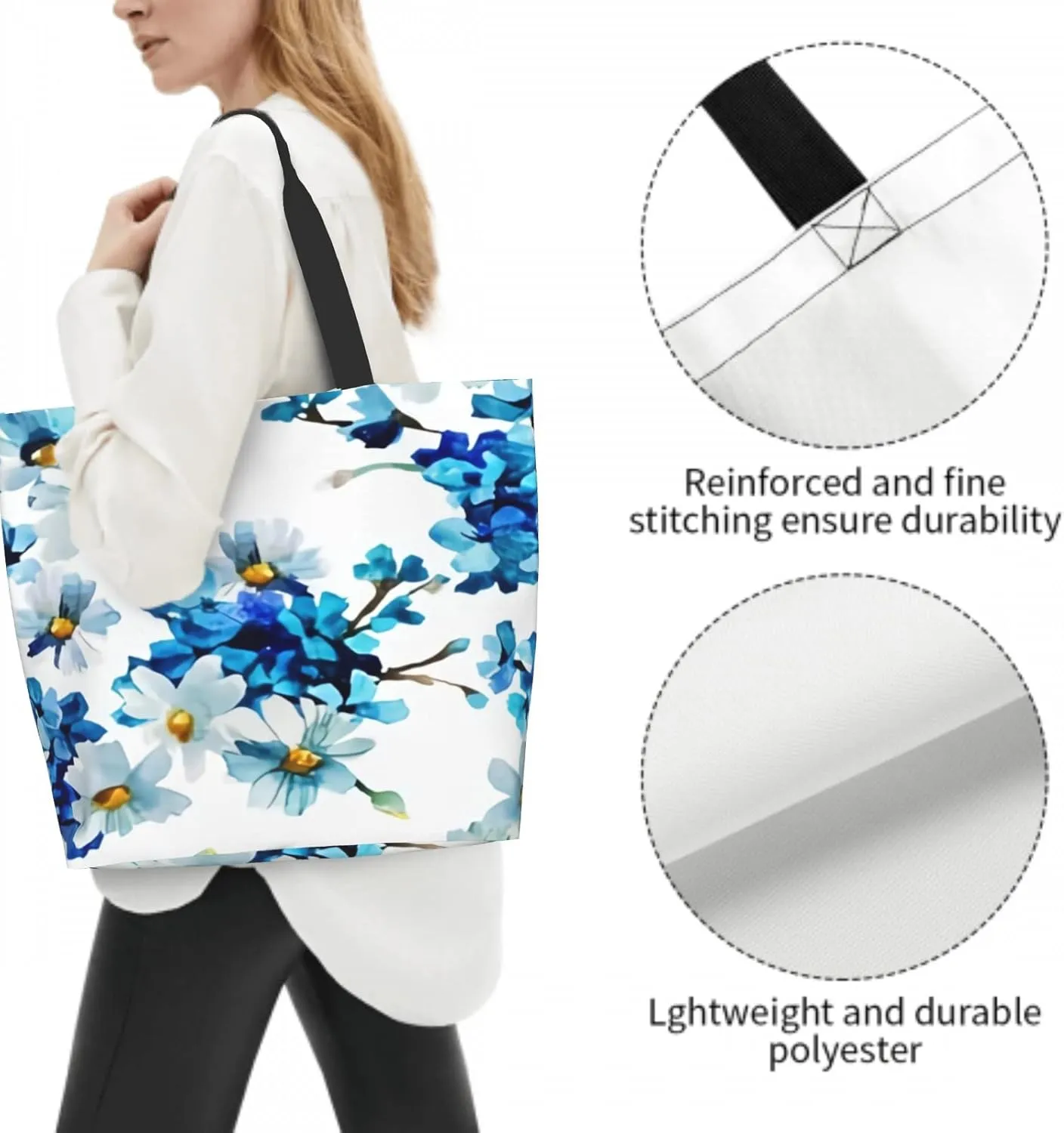 AmerTac Tote Bag Large Women Casual Shoulder Bags Gifts Reusable Waterproof For Weekender Travel Grocery Shopping Outdoor