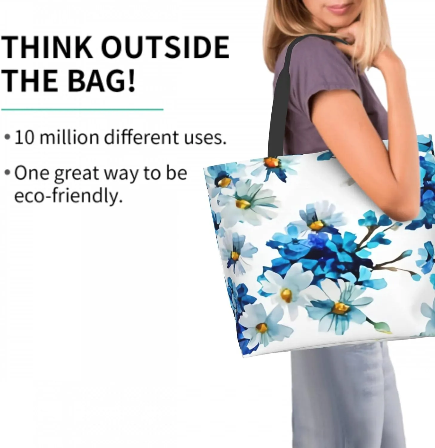 AmerTac Tote Bag Large Women Casual Shoulder Bags Gifts Reusable Waterproof For Weekender Travel Grocery Shopping Outdoor