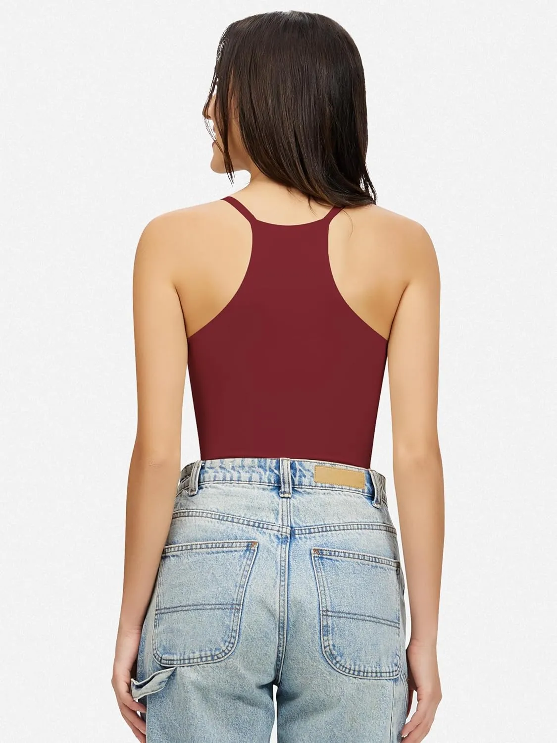 Artdear Womens Scoop Neck Camisole - Double Lined Tank Top Spaghetti Strap Basic Crop Tops Air Touch Fabric