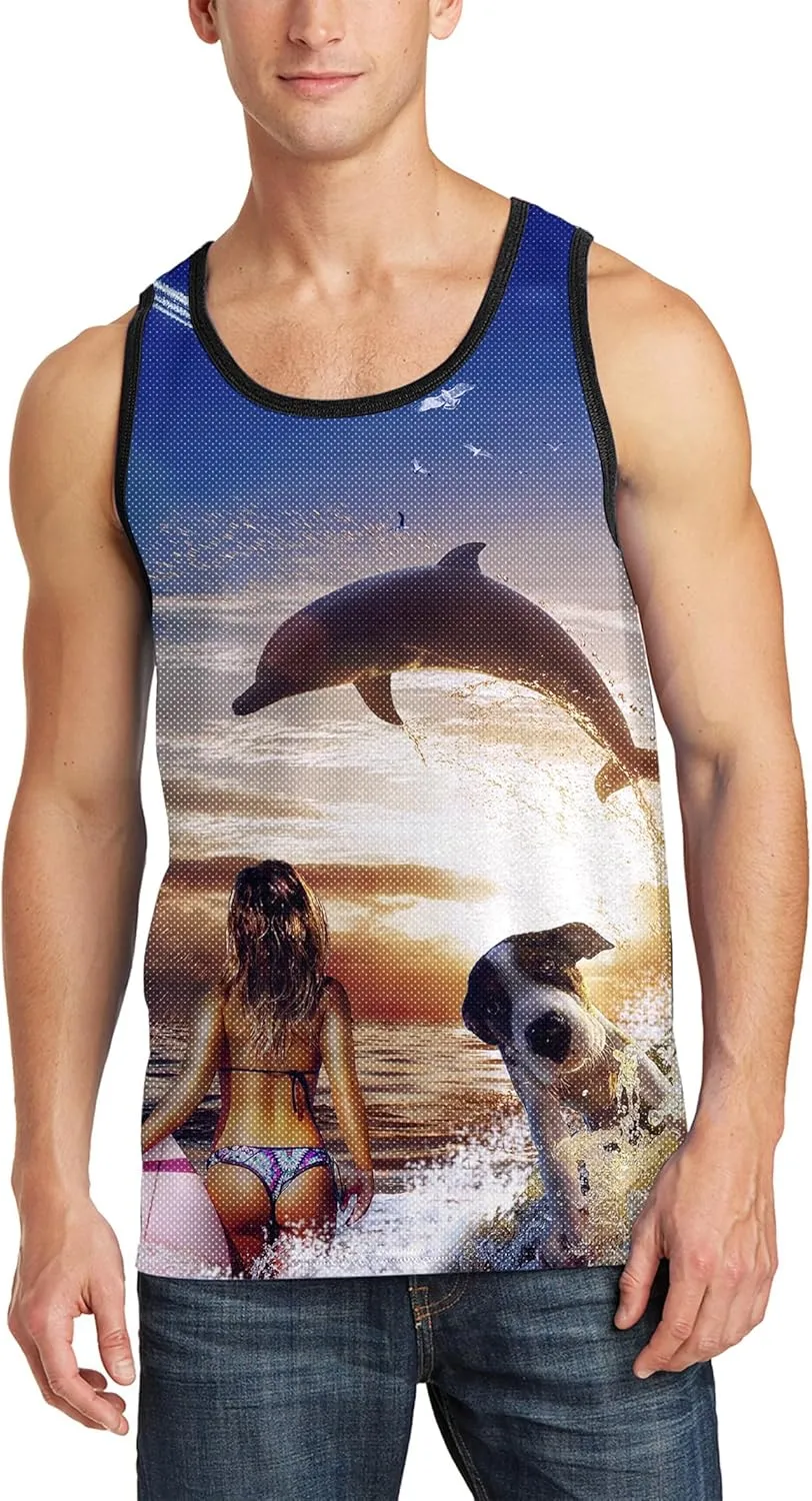 Asylvain 3D Tank Tops for Men Women Cool Design Graphic Sleeveless Shirts Summer Tops
