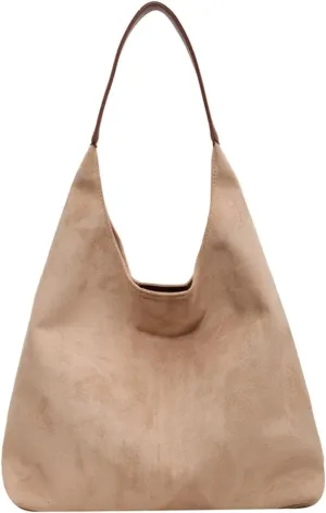 Autumn and Winter Vintage Women's Retro Handbags Large Capacity Suede Women's Shoulder Bag Daily Commuter Handbag Shopping