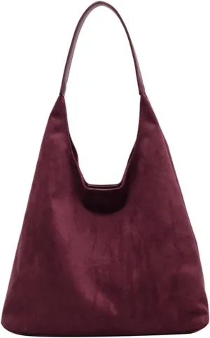 Autumn and Winter Vintage Women's Retro Handbags Large Capacity Suede Women's Shoulder Bag Daily Commuter Handbag Shopping