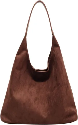 Autumn and Winter Vintage Women's Retro Handbags Large Capacity Suede Women's Shoulder Bag Daily Commuter Handbag Shopping