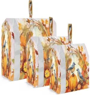 Autumn Pumpkin Maples Bird Compression Packing Cubes Luggage Organizer Bags for Travel Suitcase Organizer for Travel Accessories