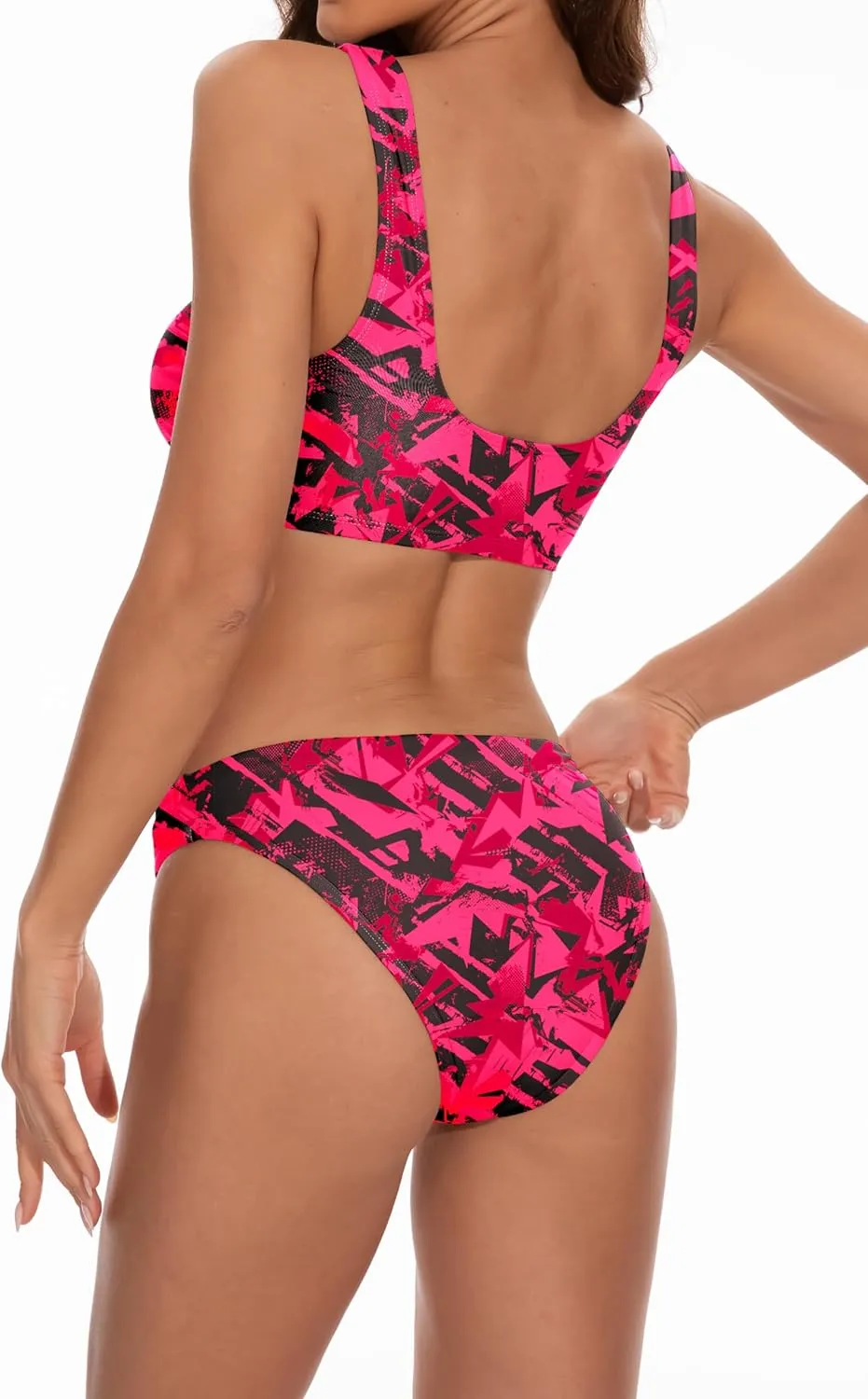 Beautikini Period Swimwear for Teens Two Piece Leakproof Menstrual Bikini Swimsuit Sporty Bathing Suits for Girls Women