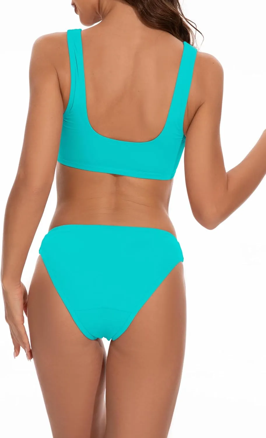 Beautikini Period Swimwear for Teens Two Piece Leakproof Menstrual Bikini Swimsuit Sporty Bathing Suits for Girls Women