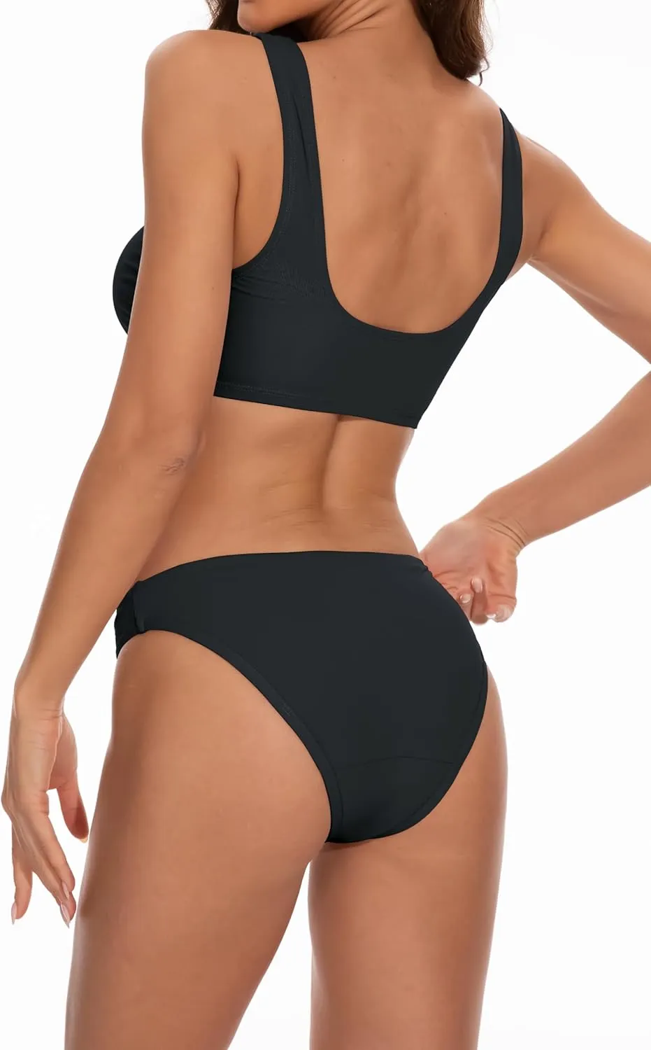 Beautikini Period Swimwear for Teens Two Piece Leakproof Menstrual Bikini Swimsuit Sporty Bathing Suits for Girls Women