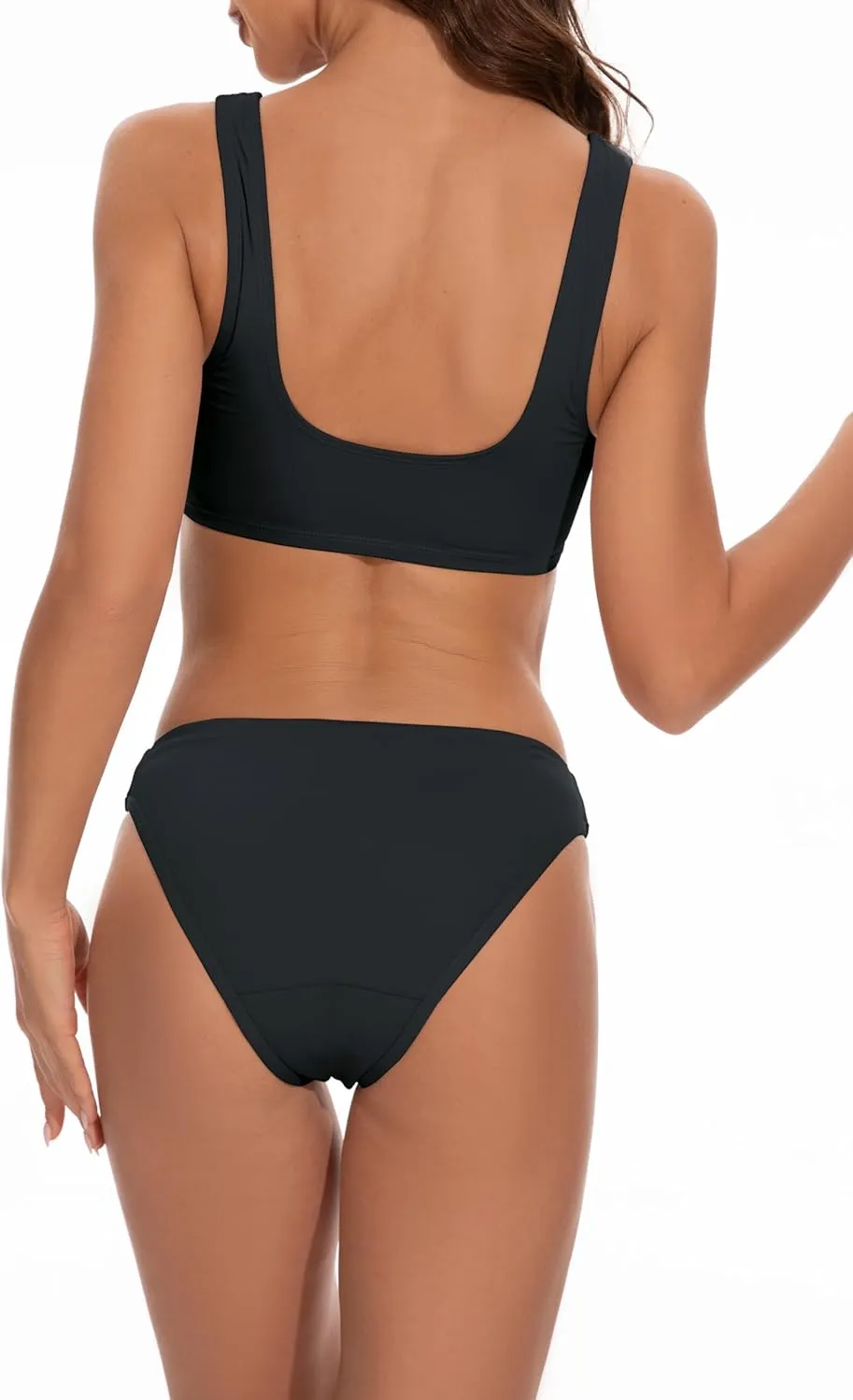 Beautikini Period Swimwear for Teens Two Piece Leakproof Menstrual Bikini Swimsuit Sporty Bathing Suits for Girls Women