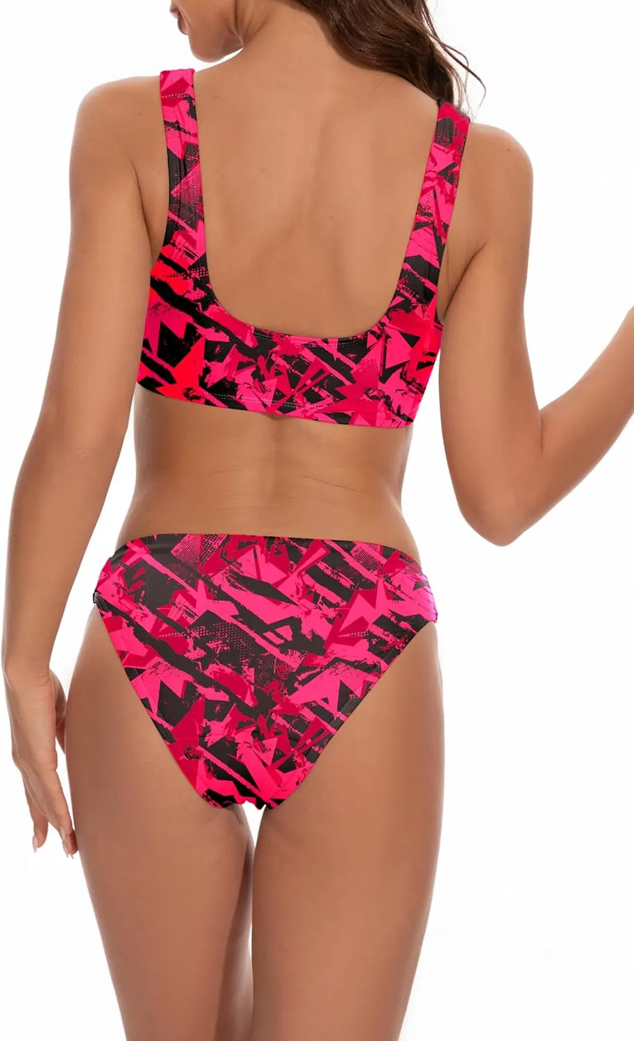 Beautikini Period Swimwear for Teens Two Piece Leakproof Menstrual Bikini Swimsuit Sporty Bathing Suits for Girls Women