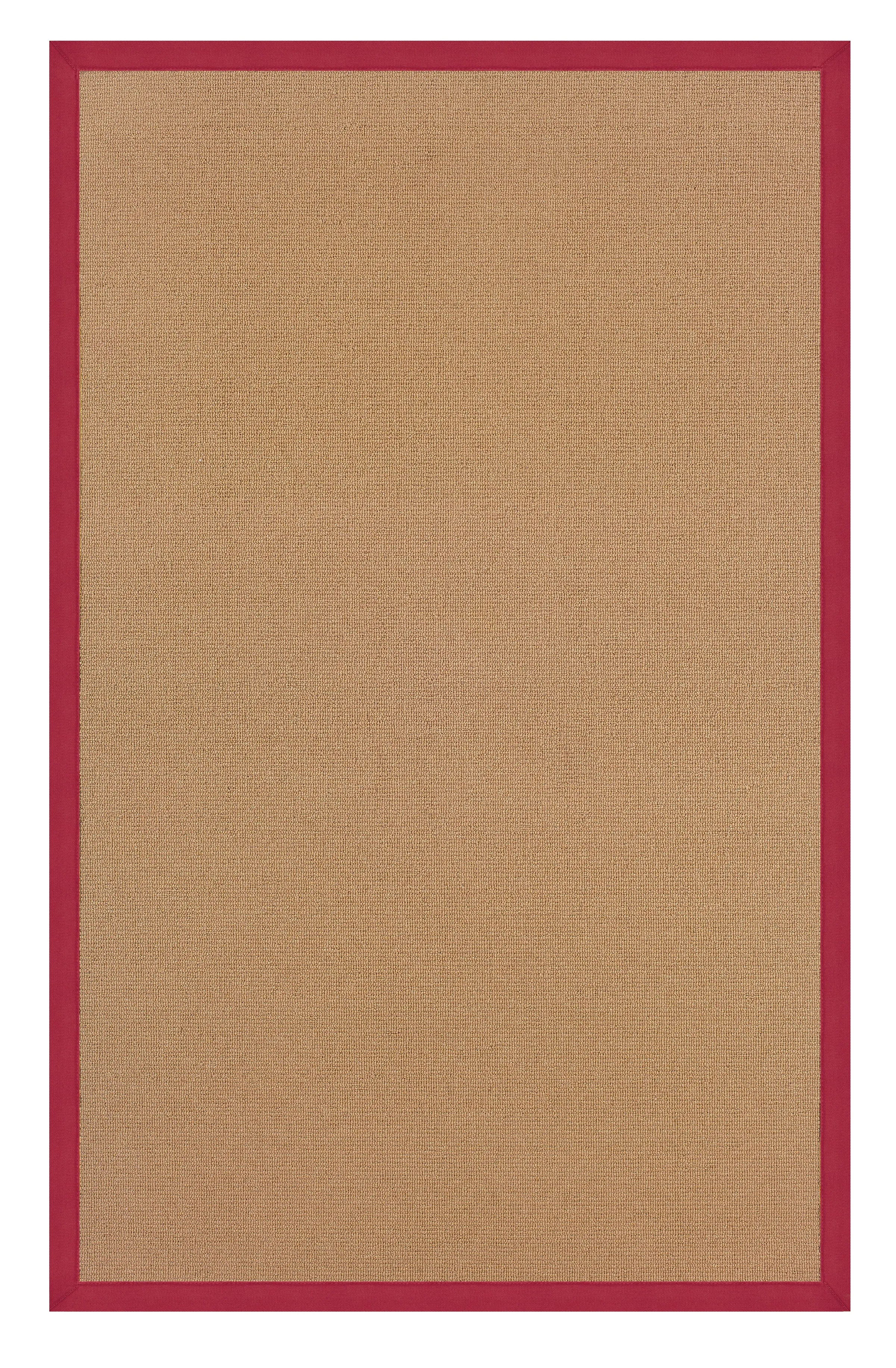 Benzara 2.83 x 1.83 Feet Hand Finish Wool Rug with Action Backing, Brown and Red