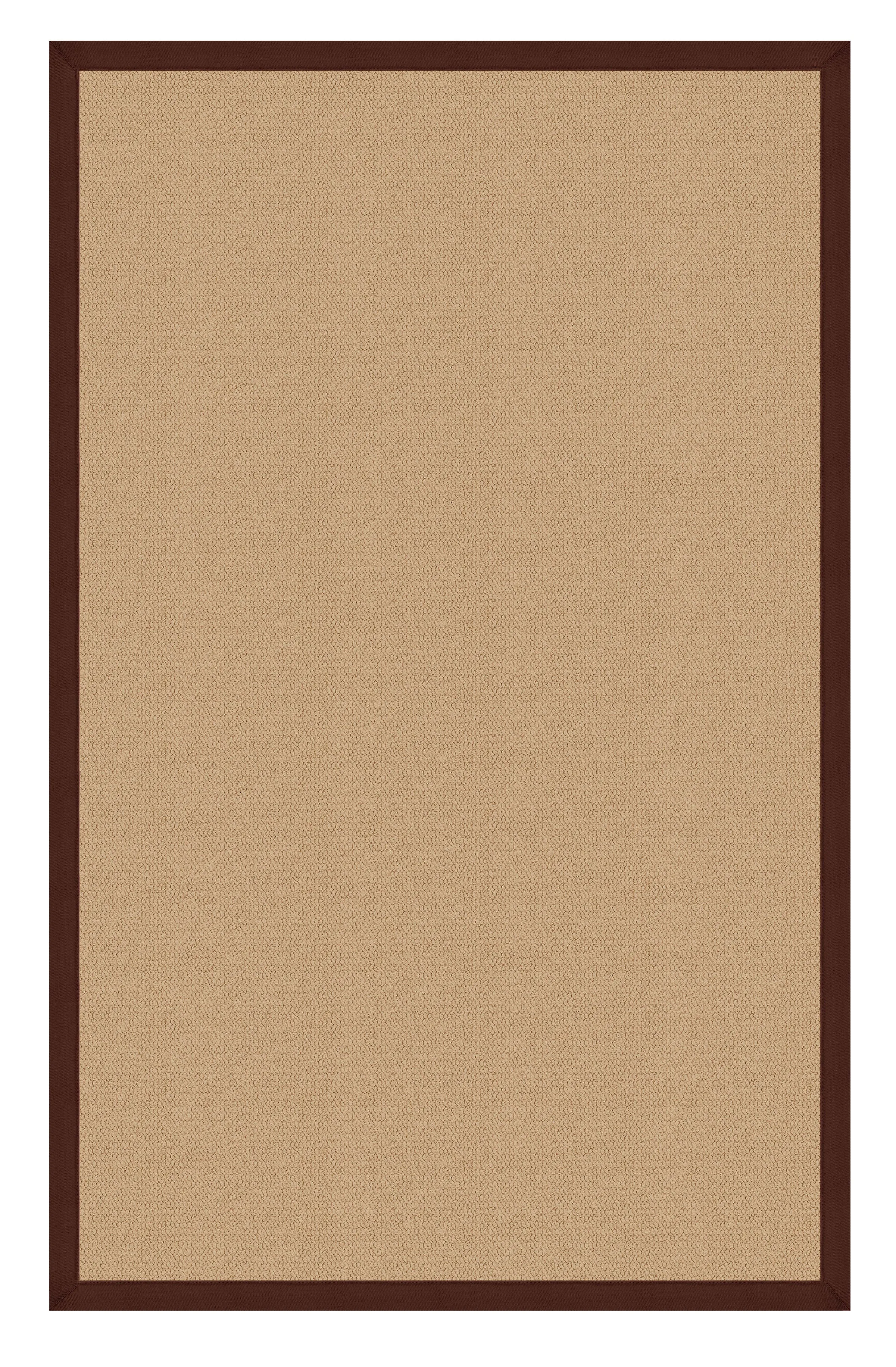 Benzara 6 x 4 Feet Hand Finish Wool Rug with Action Backing, Beige and Brown
