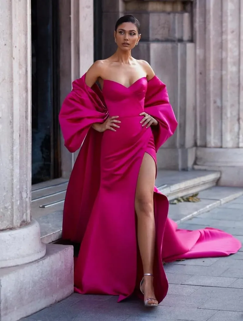 Big Bow for Wedding Dresses Satin Bow Cloak for Prom Dress Detachable Bridal Cape Accessories HDJ001