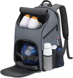 Bowling Bag,Bowling Ball Bag for Bowling Accessories,Bowling Shoes and Bowling Balls Separate SpaceSilicone Handle,Large, with Padded Ball Holder,Gifts for Bowling Lovers