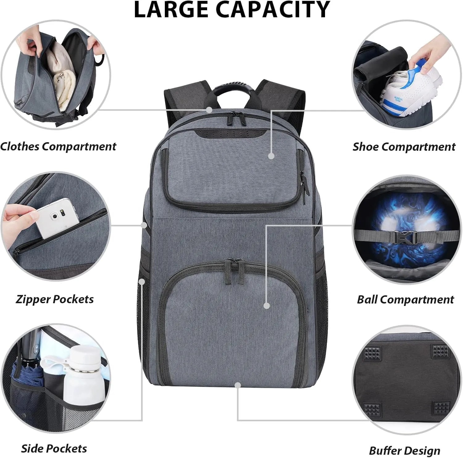 Bowling Bag,Bowling Ball Bag for Bowling Accessories,Bowling Shoes and Bowling Balls Separate SpaceSilicone Handle,Large, with Padded Ball Holder,Gifts for Bowling Lovers