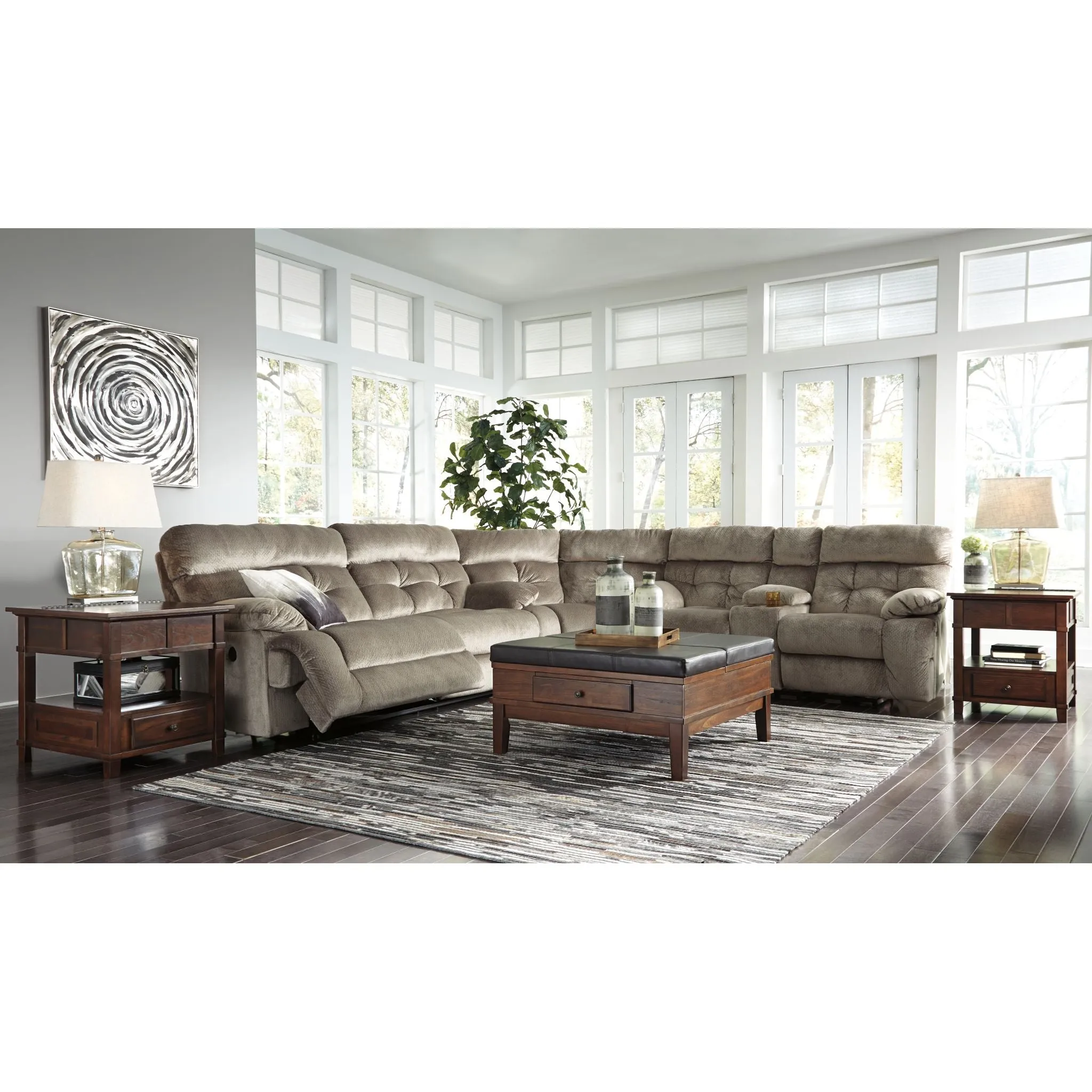Brassville- EXCLUSIVE 3 Piece Power Reclining Sectional