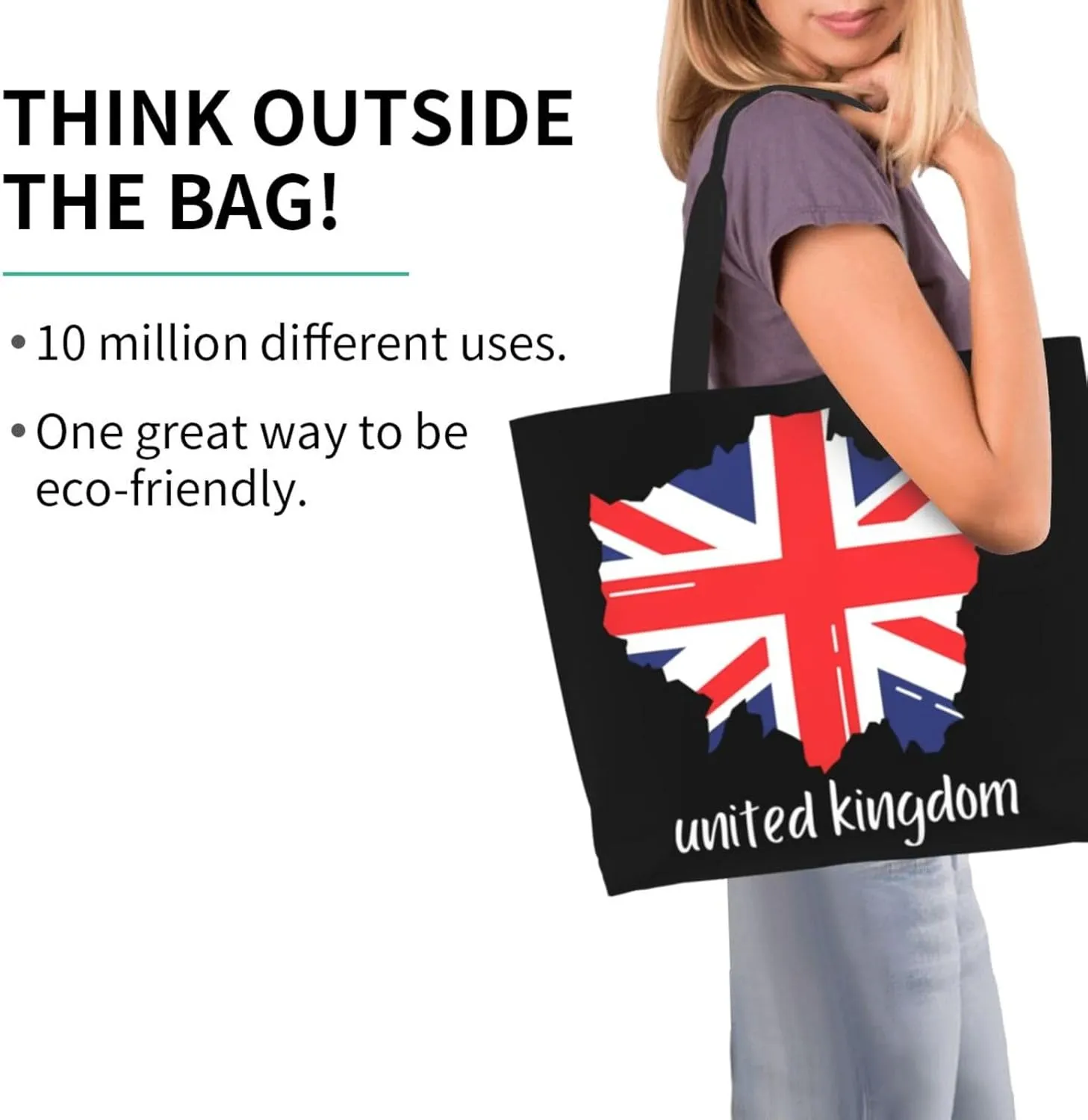 British England UK English Flag Women's Tote Bag Large Capacity Single Shoulder Bags Handbag for Shopping Work
