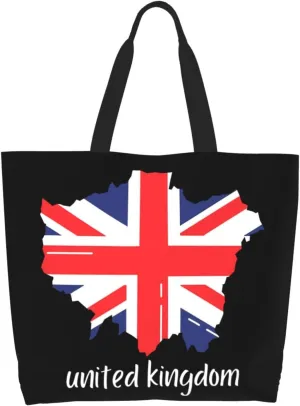 British England UK English Flag Women's Tote Bag Large Capacity Single Shoulder Bags Handbag for Shopping Work