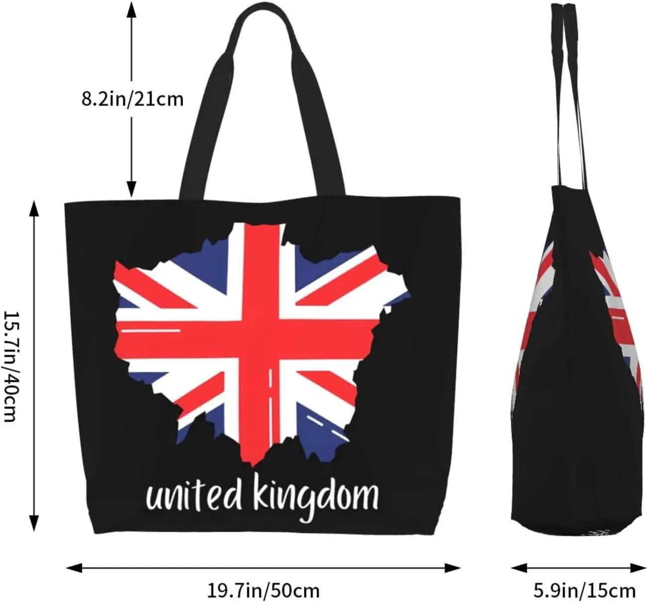 British England UK English Flag Women's Tote Bag Large Capacity Single Shoulder Bags Handbag for Shopping Work