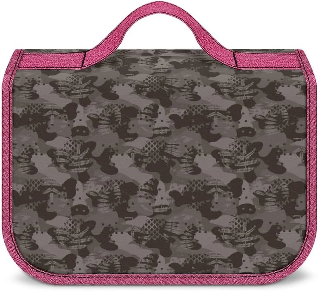 Camouflage Army Brown Hunting Toiletry Bag with Hanging Hook Large Cosmetic Bags Detachable Makeup Pouch Bathroom Accessories