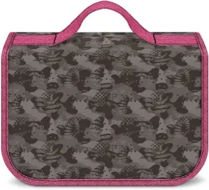 Camouflage Army Brown Hunting Toiletry Bag with Hanging Hook Large Cosmetic Bags Detachable Makeup Pouch Bathroom Accessories