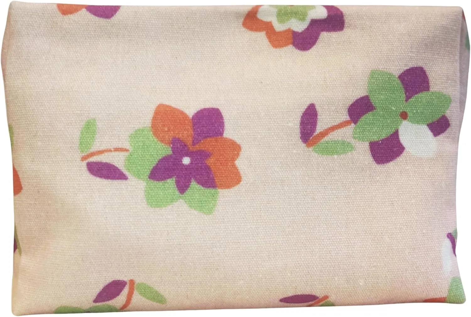 Canvas Makeup Bag Cosmetic Pouch for Travel Make Up Accessories for Women and Girls. (Graphic Flower)