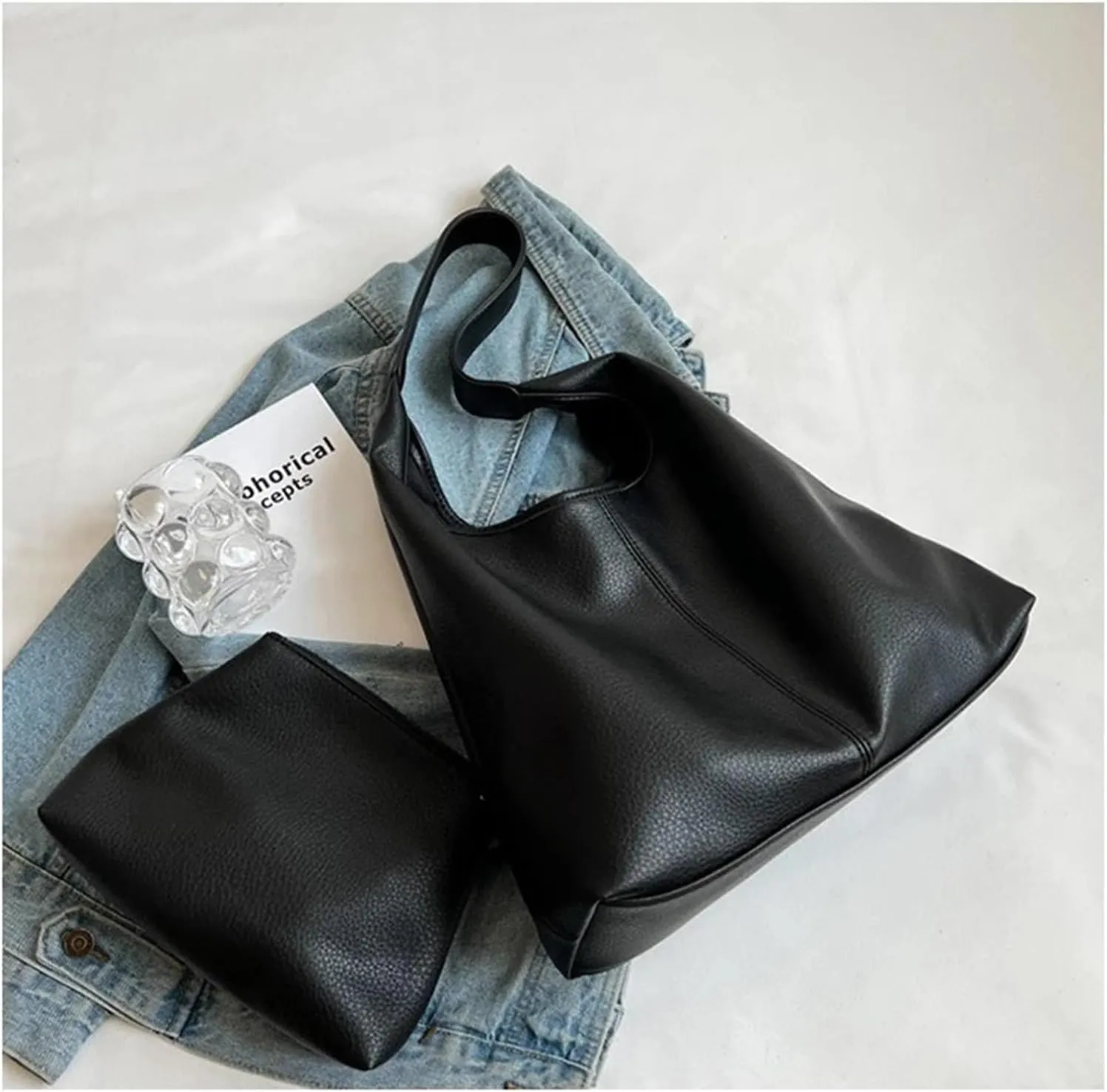 Casual Women Shoulder Bag PU Leather Composite Bags High Capacity Female Shopping Bags Soft Leather Tote Handbag for Women