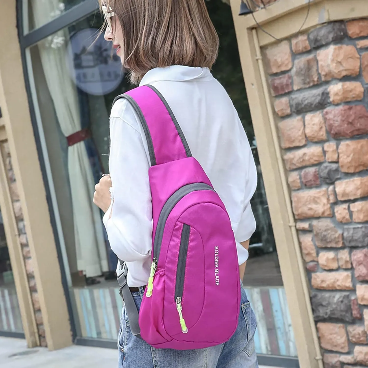 Chest Strap Small Folding Pack for Walking Man Women Outdoor Multifunctional Sling Backpack Fashionable Casual