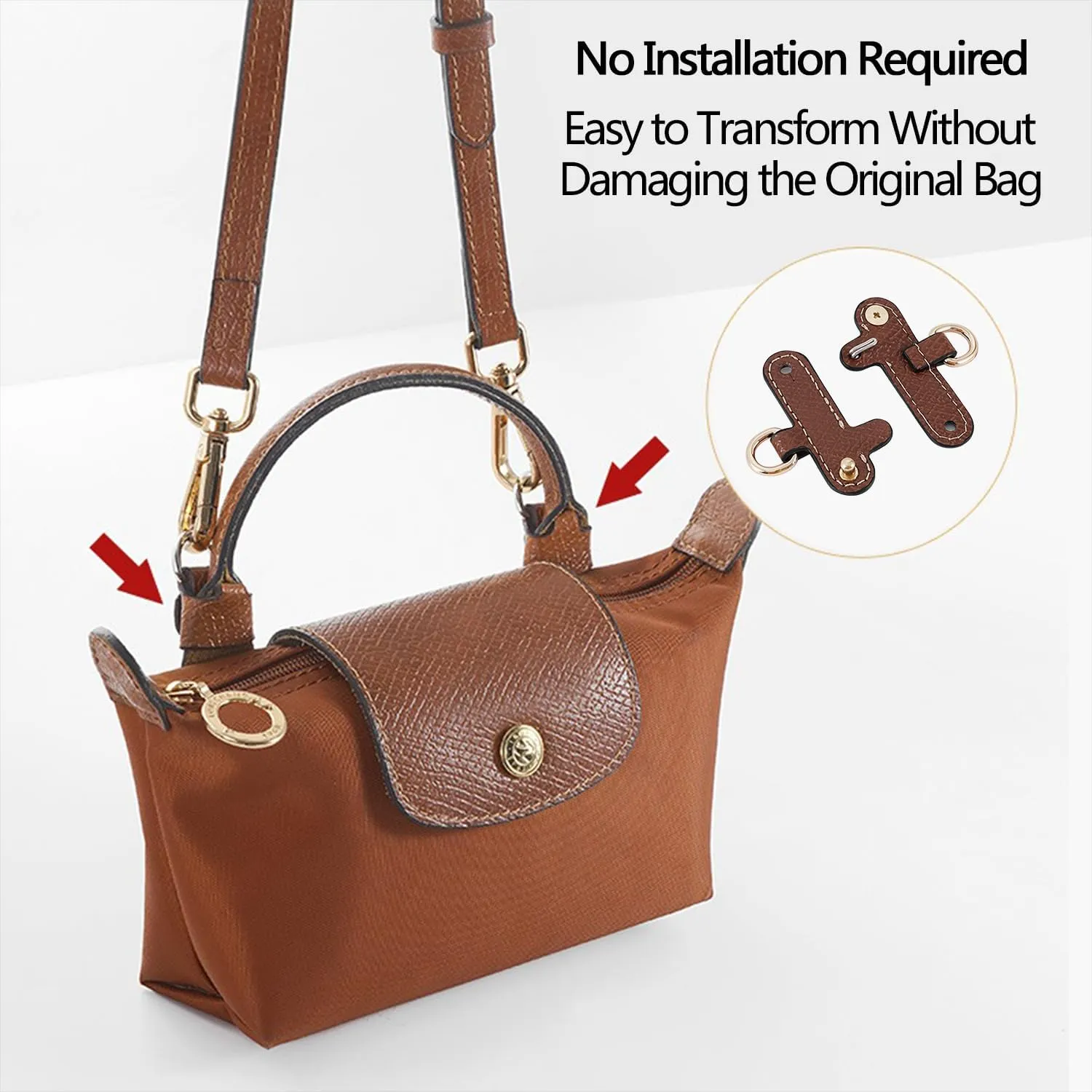 Chispee Bag Strap for Longchamp Mini Bag Crossbody Modification Bag Belt Accessories Shoulder Strap Bag Transformation Set