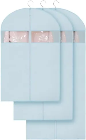 Clothes Cover 3 Pack Garment Bag with Clear Window Dress Bag Foldable Hanging Dress Covers Suit Bags (Color : B, Size : 3 Pack)