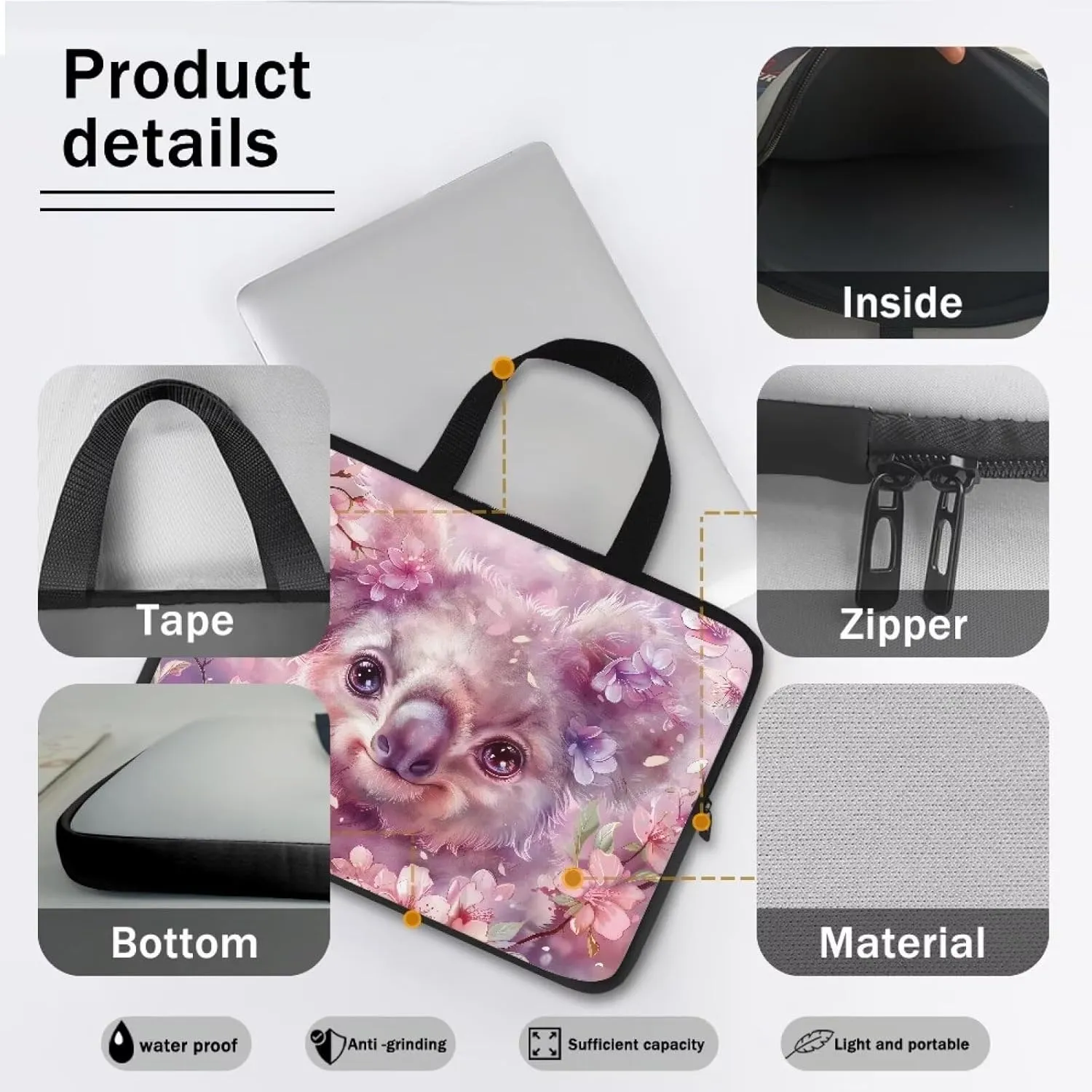COEQINE Laptop Bag Waterproof Laptop Case Portable Travel Accessories Laptop Sleeves Case Book Laptop Case College Bag