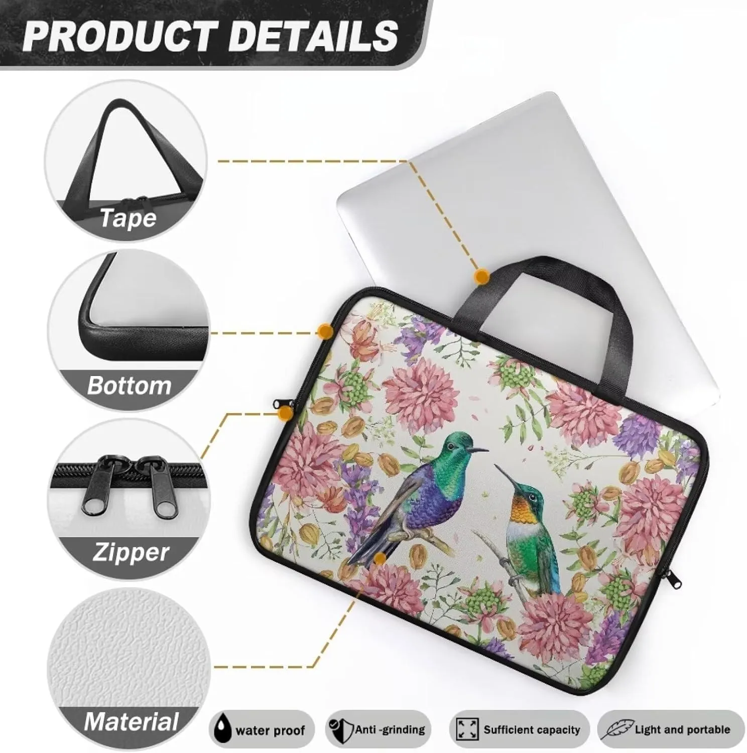 COEQINE Leather Laptop Bag Waterproof Latop Case 10-17 Inch for Women Portable Travel Accessories With Handles