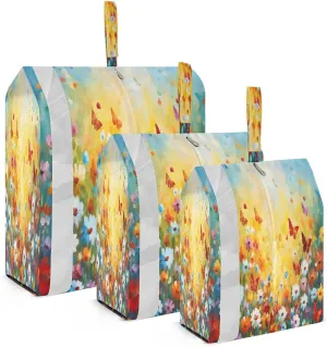 Colorful Flowers Butterflies Compression Packing Cubes Luggage Organizer Bags for Travel Suitcase Organizer for Women Travel Accessories
