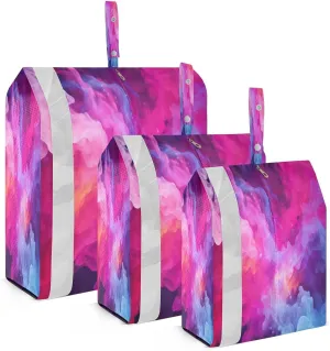 Colorful Galaxy Stars Compression Packing Cubes Suitcase Organizer Bags Set for Travel Cubes for Women Travel Accessories