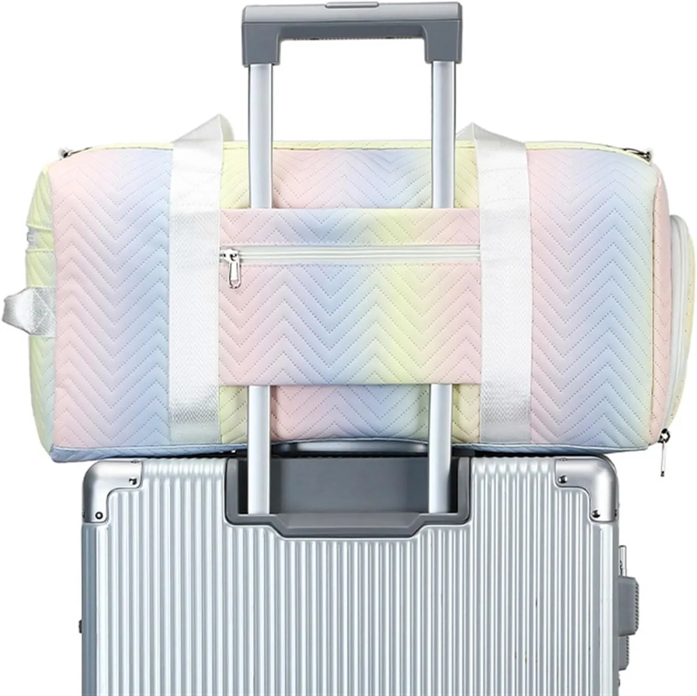 Convertible Suit Travel Bag 17in Foldable Travel Duffel Bag With Shoes Compartment Water Resistant Weekend Bag Gradient hanging garment duffel bag (Color : C, Size : 44 * 21 * 22cm)