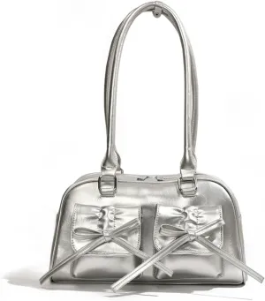 Coquette Purse Cute Bow Purse Aesthetic Kawaii Shoulder Bag Ita Bag Faux Leather Tote Bag Coquette Accessories