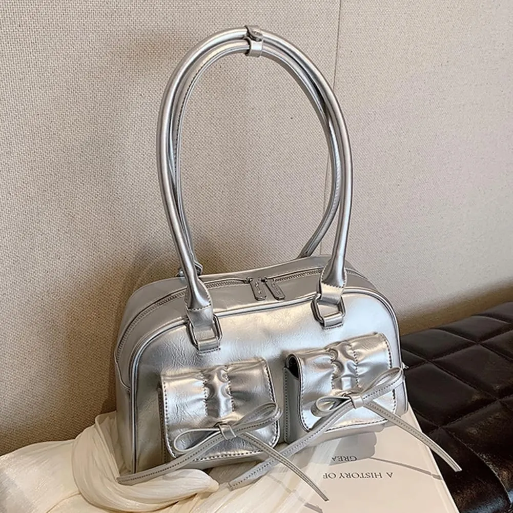 Coquette Purse Cute Bow Purse Aesthetic Kawaii Shoulder Bag Ita Bag Faux Leather Tote Bag Coquette Accessories