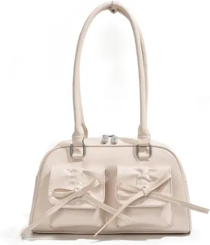Coquette Purse Cute Bow Purse Aesthetic Kawaii Shoulder Bag Ita Bag Faux Leather Tote Bag Coquette Accessories